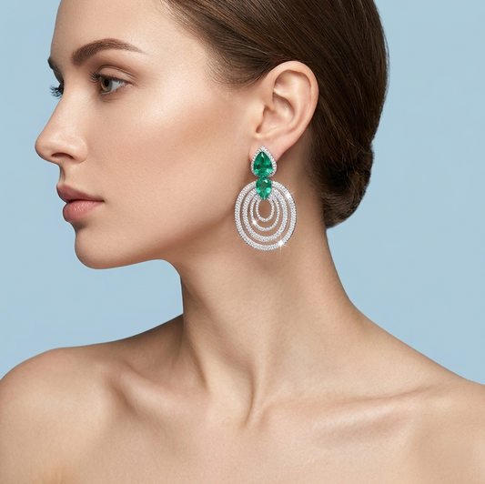 Emerald Green Drop Earrings