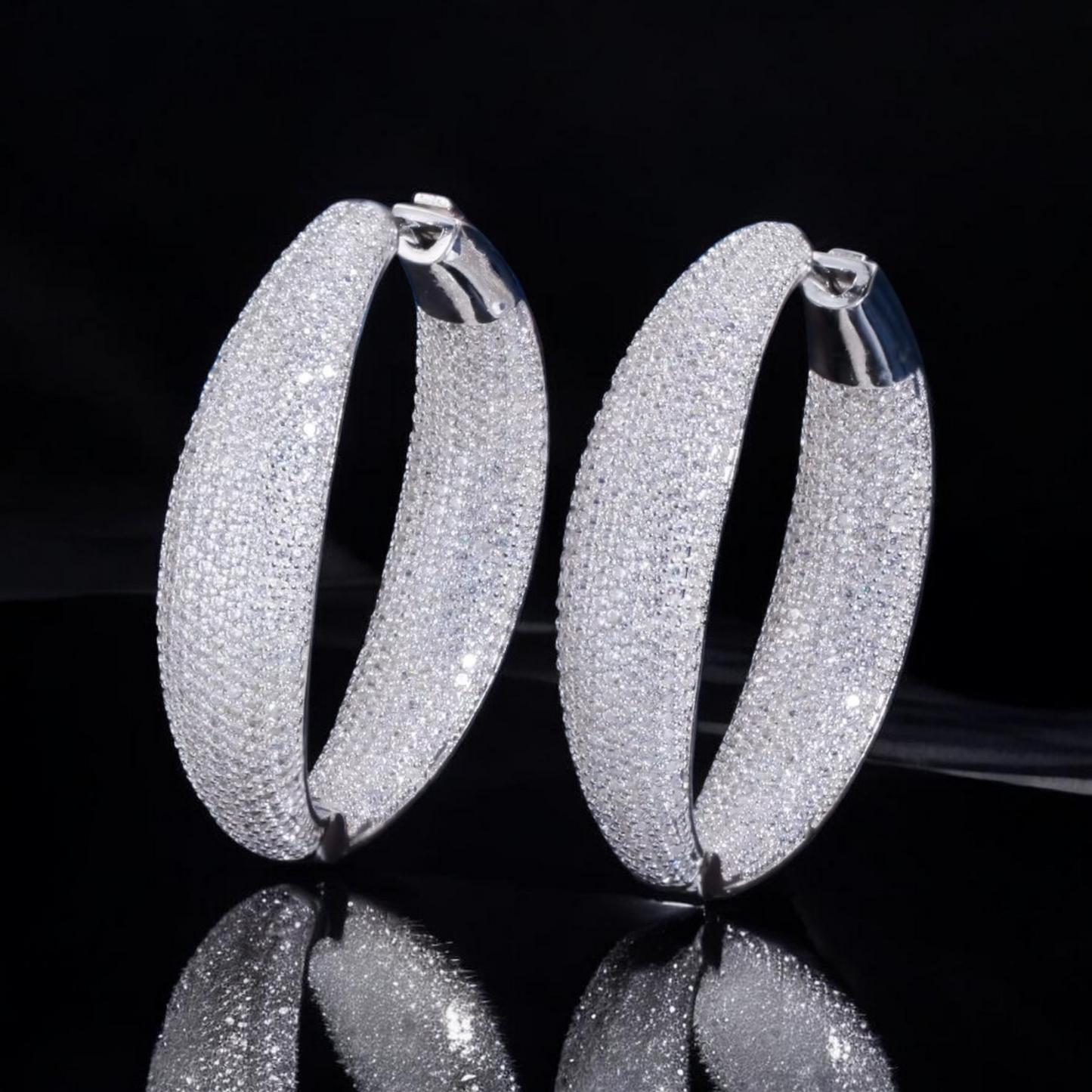 Silver Aura Hoop Earrings