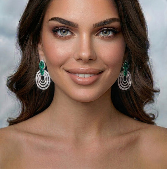 Emerald Green Drop Earrings