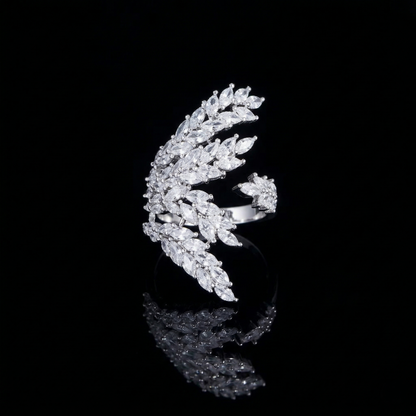 Silver Marquise Leaf Ring