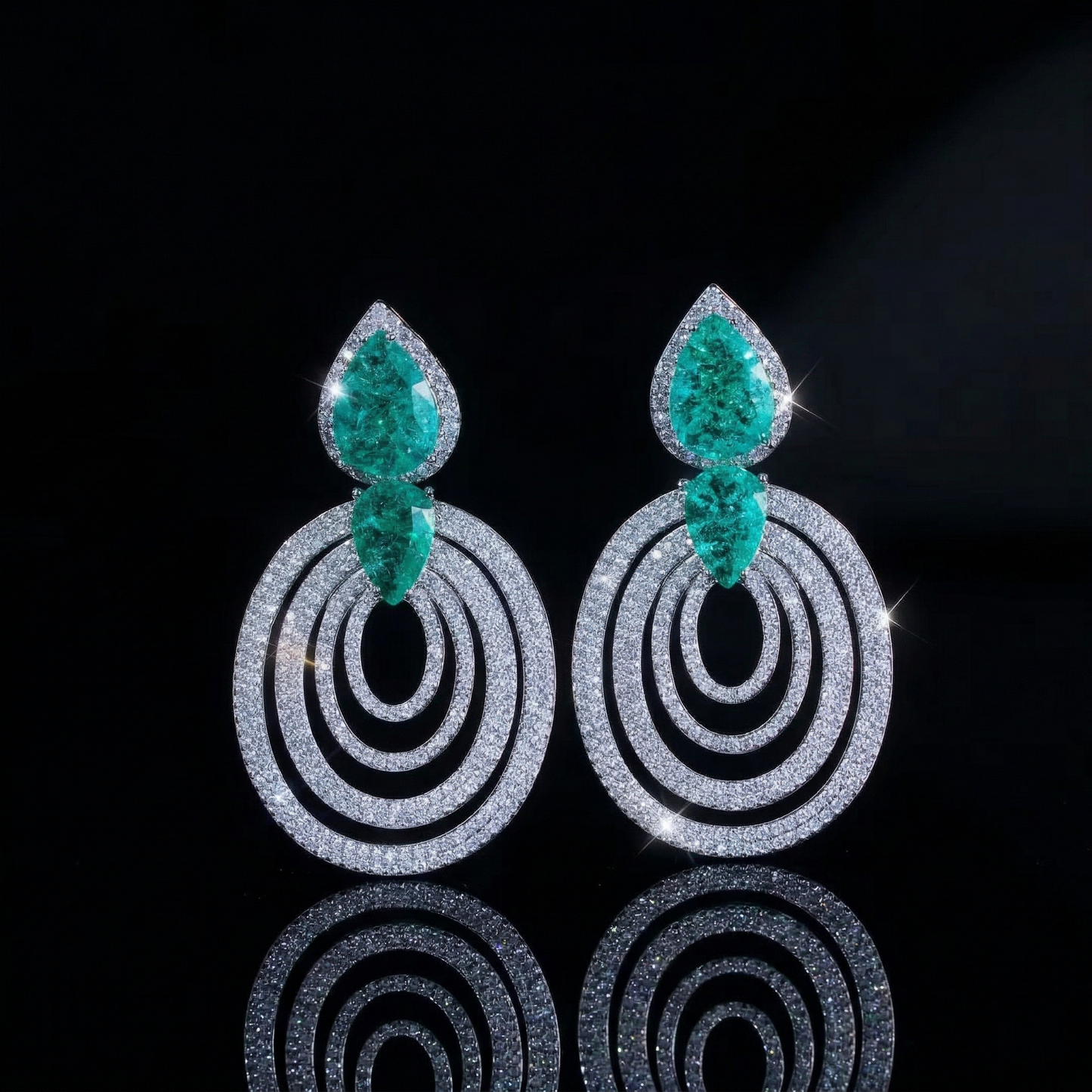 Emerald Green Drop Earrings